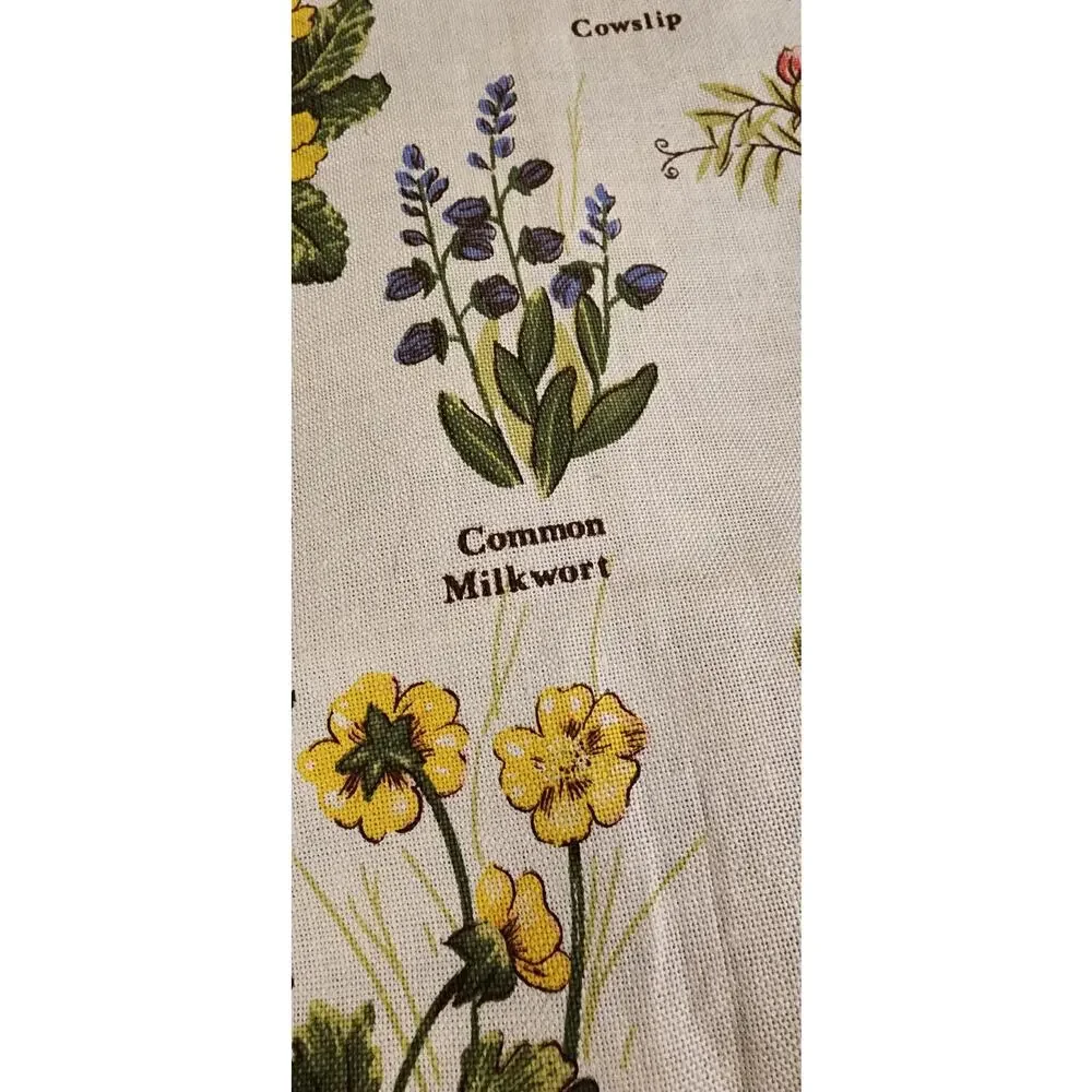 CliveMayor Wild Flowers ofScotland Tea Towel Madein Britain Botanical CottonRare